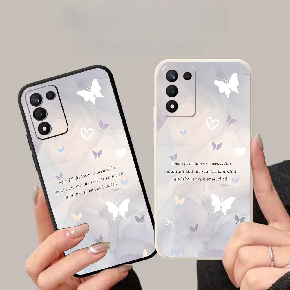 Phone Cases For Samsung S21 5G - غطاء حماية سيليكون بتصميم فراشة بسيط