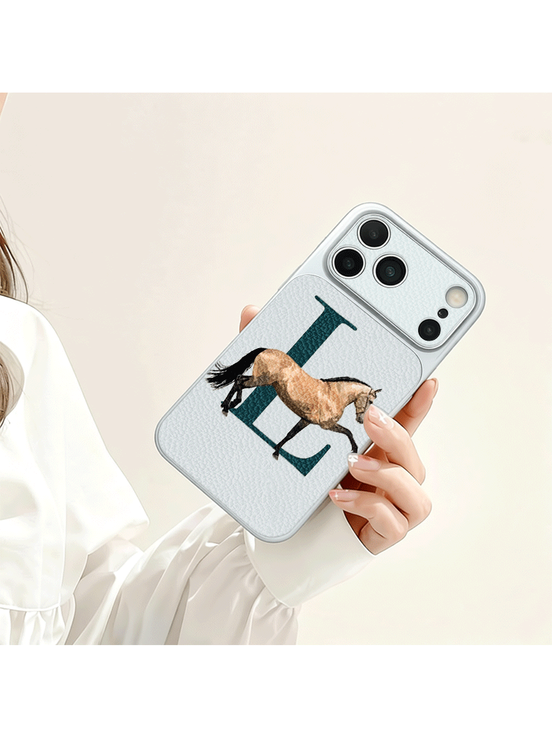 Phone Cases Near - حافظة هاتف جلدية منقوشة بنمط حصان