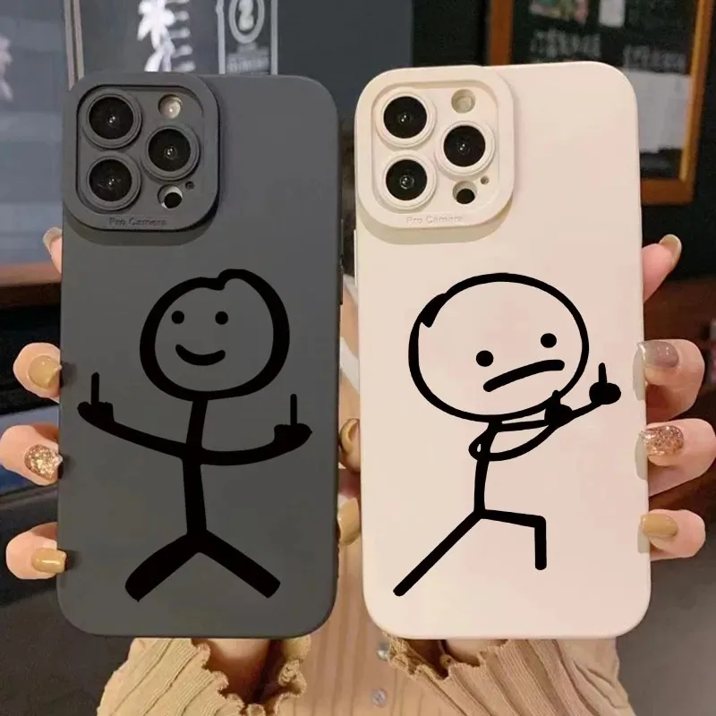 Cute Cartoon Case - غطاء هاتف سيليكون مطفي بتصميم رجل