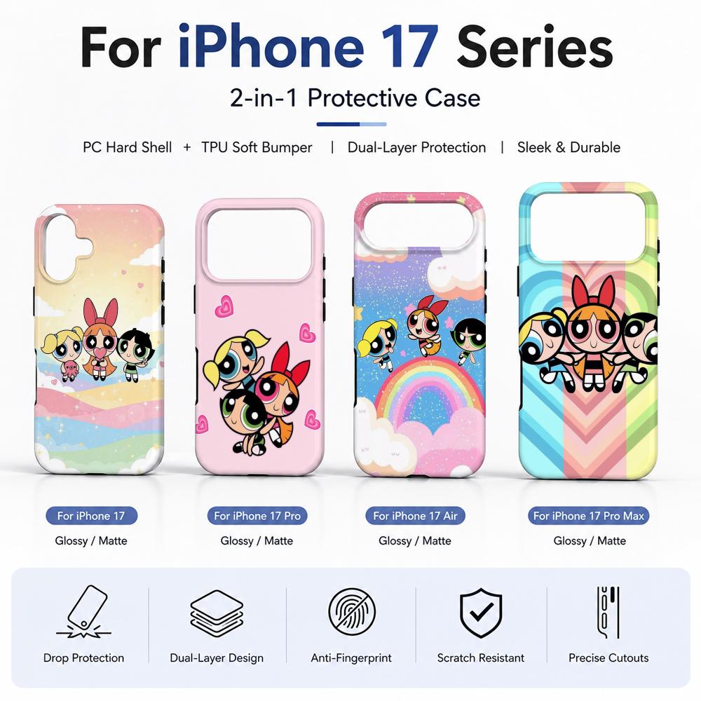 Phone Cases Girls - غطاء هاتف أنمي P-Powerpuff Girls مصنوع