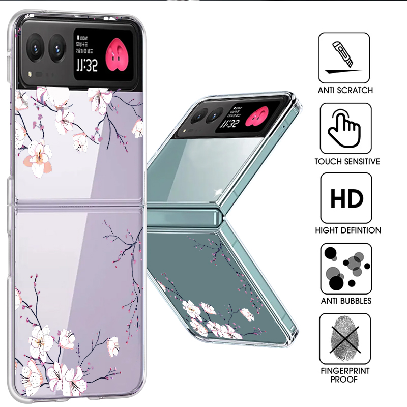 Phone Cases Transparent - حافظة هاتف بنمط الزهور البيضاء لهاتف