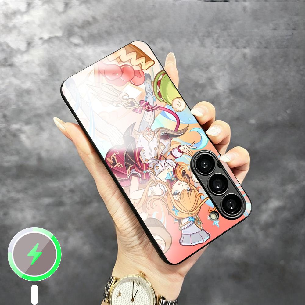 Phone Cases Girls - جراب هاتف زجاجي مغناطيسي بتصميم أنمي