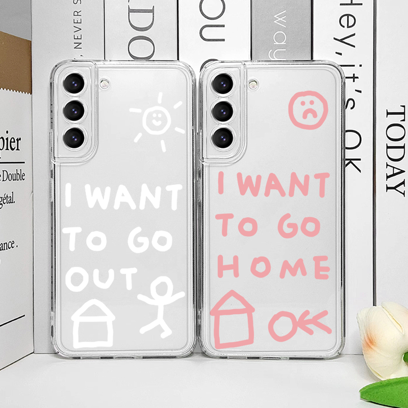 Phone Cases Clear - غطاء هاتف كوري لطيف وبسيط بتصميم