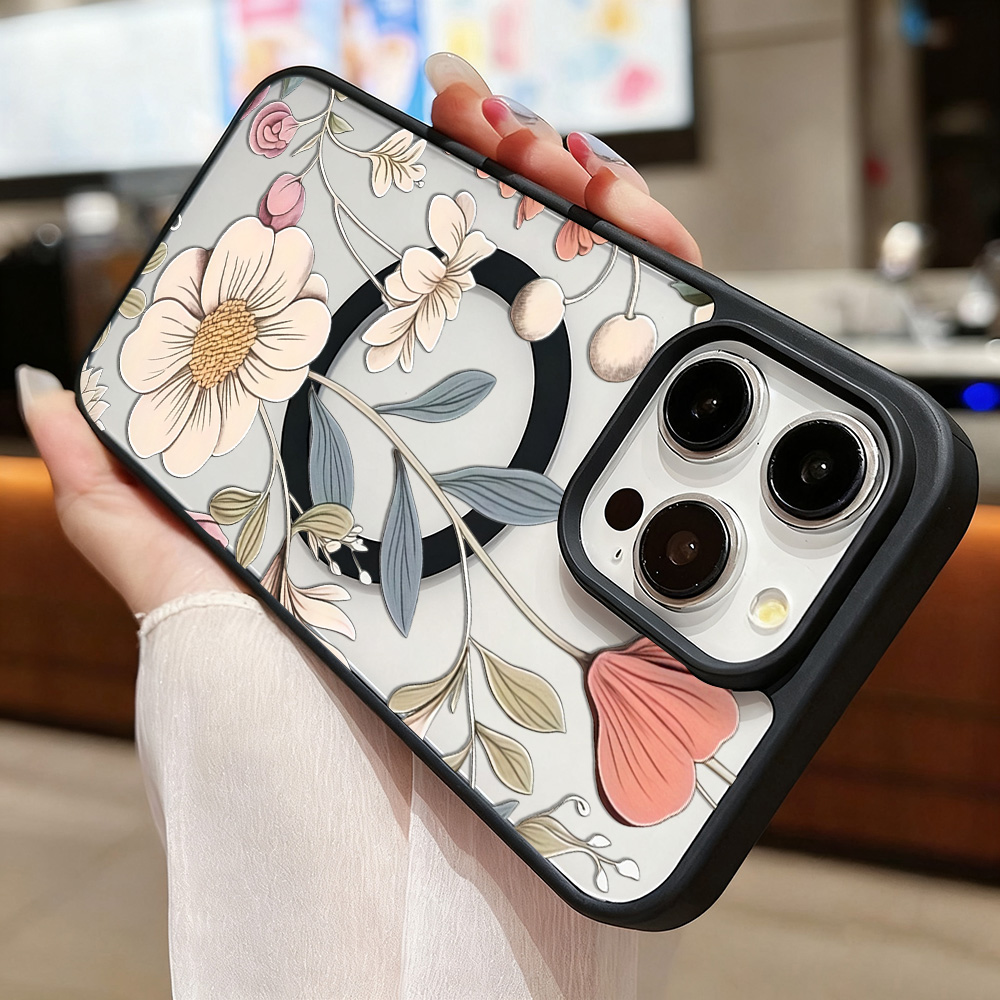 جراب هاتف شفاف بتصميم زهور وإط - مراجعة Phone Cases Transparent وسعره