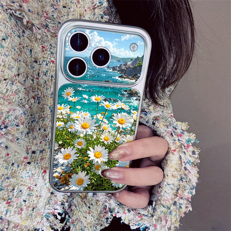غطاء هاتف بنمط جلد مع زهور الأ - مراجعة Phone Cases Near وسعره