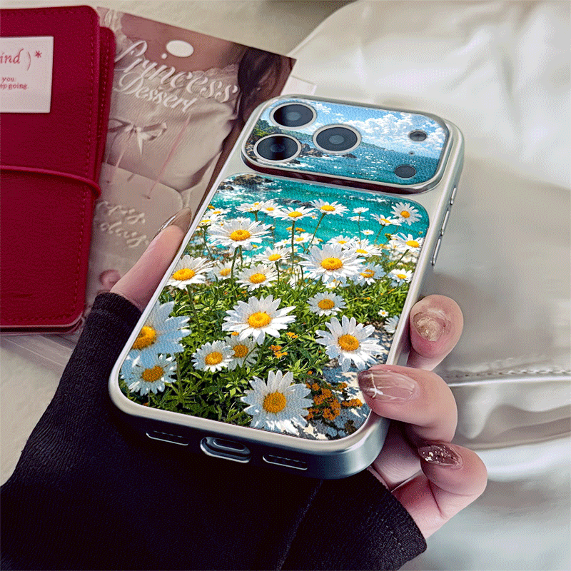 غطاء هاتف بنمط جلد مع زهور الأ - مراجعة Phone Cases Near وسعره
