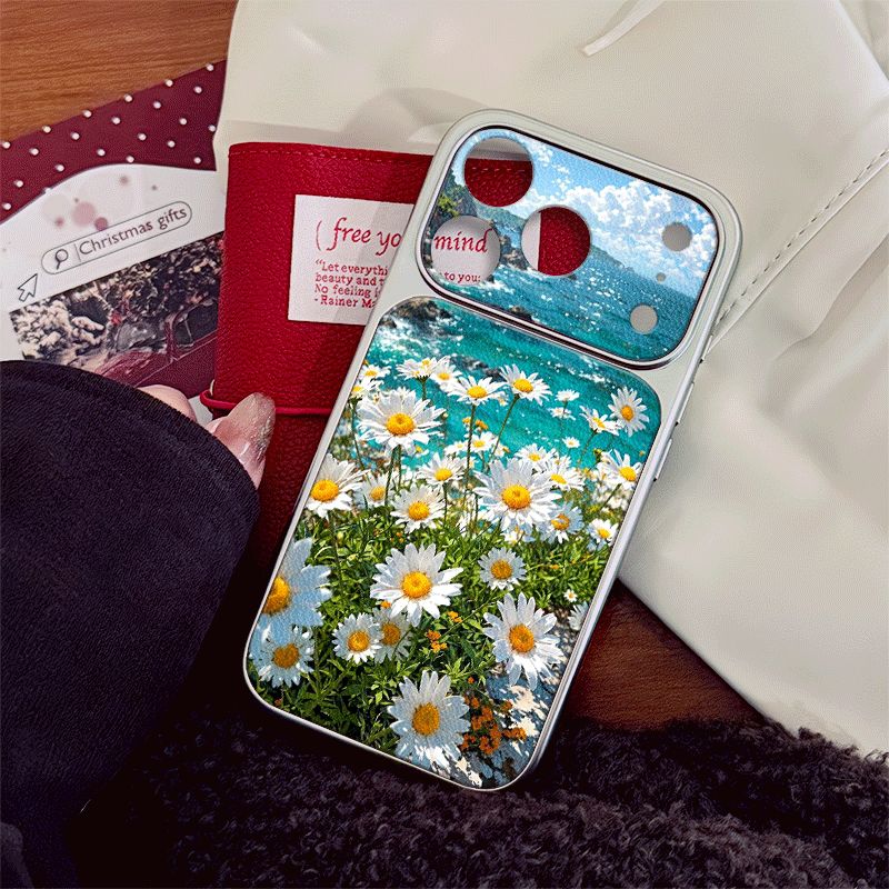 غطاء هاتف بنمط جلد مع زهور الأ - مراجعة Phone Cases Near وسعره