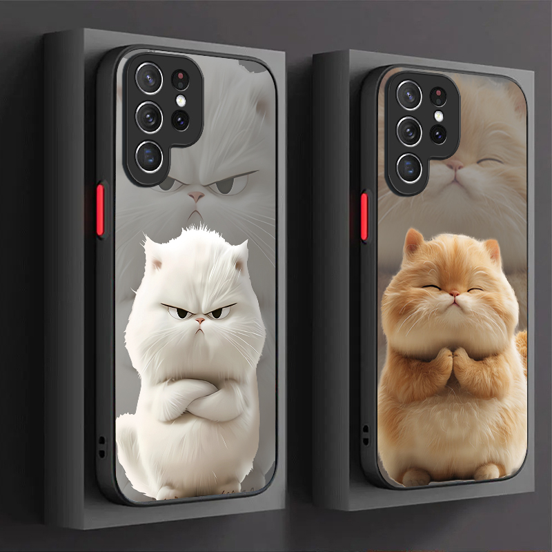 جراب بتصميم زوج القطط الغاضبة  - مراجعة Phone Cases For Samsung S21 5G وسعره