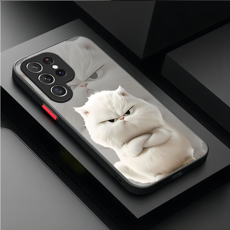 جراب بتصميم زوج القطط الغاضبة  - مراجعة Phone Cases For Samsung S21 5G وسعره