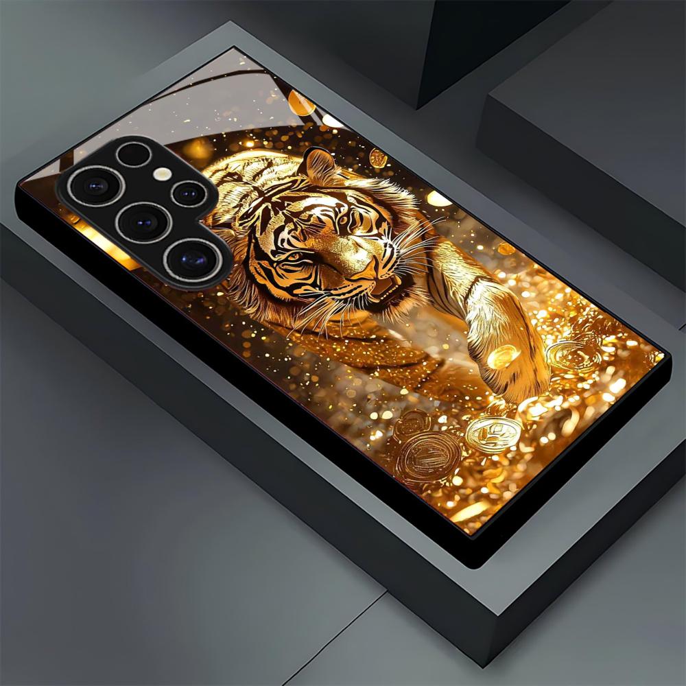 جراب هاتف زجاجي بنمط النمر لها - مراجعة Phone Cases For Samsung S21 5G وسعره